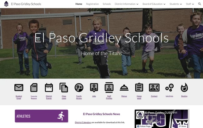 the el paso gridley schools example of google sites.